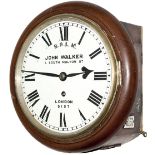 London & North Western Railway mahogany cased 8 inch fusee clock lettered on the dial B.R.(L.M.)