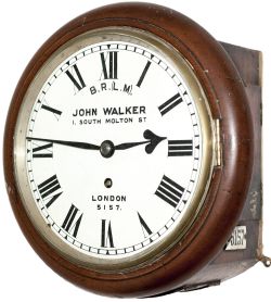 London & North Western Railway mahogany cased 8 inch fusee clock lettered on the dial B.R.(L.M.)