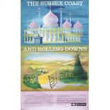 Poster BR(S) THE SUSSEX COAST AND ROLLING DOWNS by Reginald Lander. Double Royal 25in x 40in. In