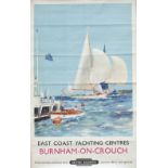 Poster BR(E) EAST COAST YACHTING CENTRES BURNHAM-ON-CROUCH by Frank Mason. Double Royal 25in x 40in.