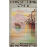 Poster LMS GEORGE LUNN IN CONNECTION WITH LMS LUGANO ( THE ALPINE GLOW ON MONTE SAN SALVATORE ) by