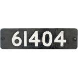 Smokebox numberplate 61404 ex LNER Thompson B1 4-6-0 built at Darlington in 1950 and spent all of