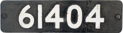 Smokebox numberplate 61404 ex LNER Thompson B1 4-6-0 built at Darlington in 1950 and spent all of