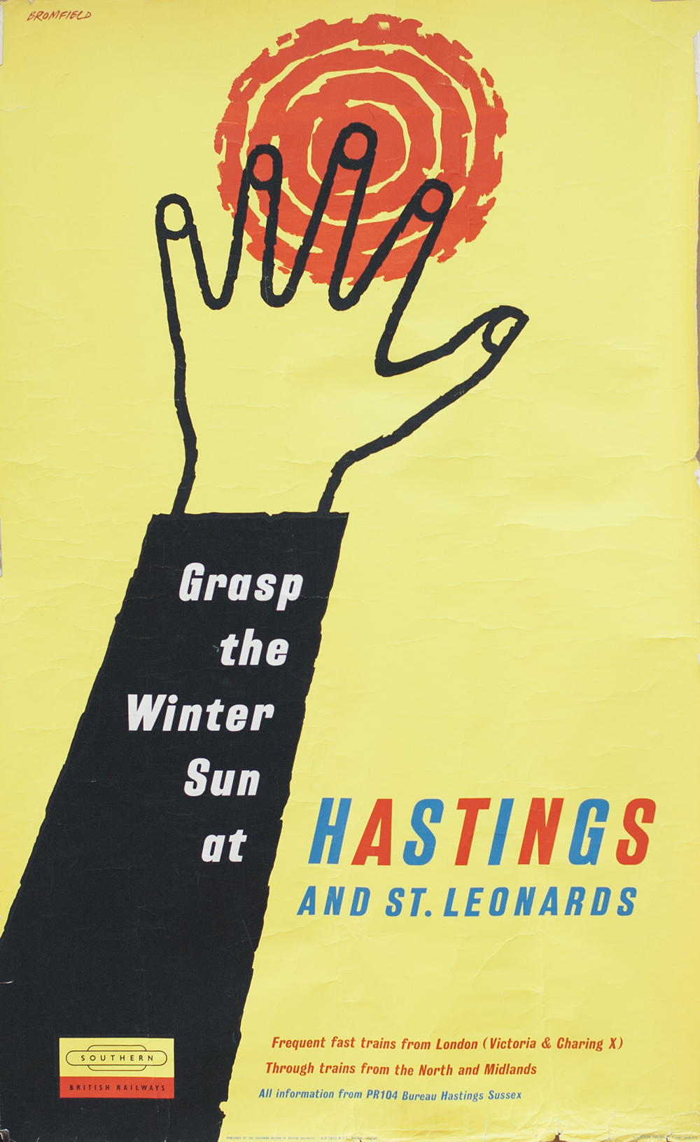 Poster BR(S) GRASP THE WINTER SUN AT HASTINGS AND ST LEONARDS. Double Royal 25in x 40in. In good