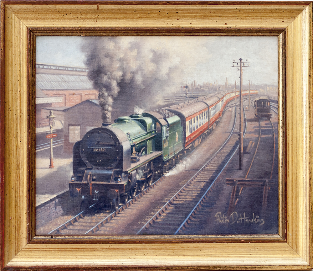 Original Oil Painting on canvas of ROYAL SCOT 46137 THE PRINCE OF WALES' VOLUNTEERS (South