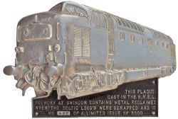 British Railways DELTIC locomotive commemorative plaque No 487 cast aluminium measures 11in x 7.5in,