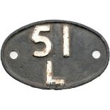 Shedplate 51L Thornaby 1958-1973. In nice original condition.