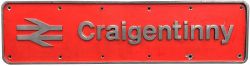 Nameplate CRAIGENTINNY ex British Railways Class 43 High Speed Train numbered 43100. Named at