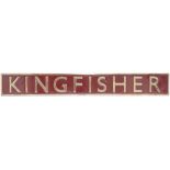 Nameplate KINGFISHER from the LNER Gresley A4 Pacific 4-6-2 LNER No 4483 & 24 and BR No 60024. Built