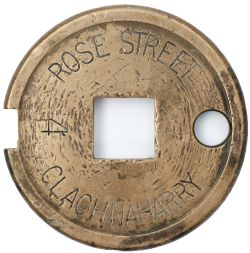 Bronze single line tablet ROSE STREET - CLACHNAHARRY 4 from the former Highland Railway section.