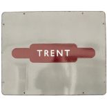 BR(M) Enamel station sign TRENT (In Totem). From the former Midland Railway station between