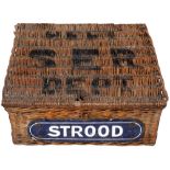 South Eastern Railway Refreshment Department wicker hamper stencilled on the top REFT DEPT SER and