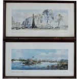 Carriage prints, a pair; LONDON RIVER THAMES (KINGS REACH) by Frank Mason, LONDON CLEOPATRA'S NEEDLE