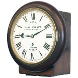 London & South Western Railway mahogany cased 8 inch fusee clock lettered on the dial BR(S) JOHN