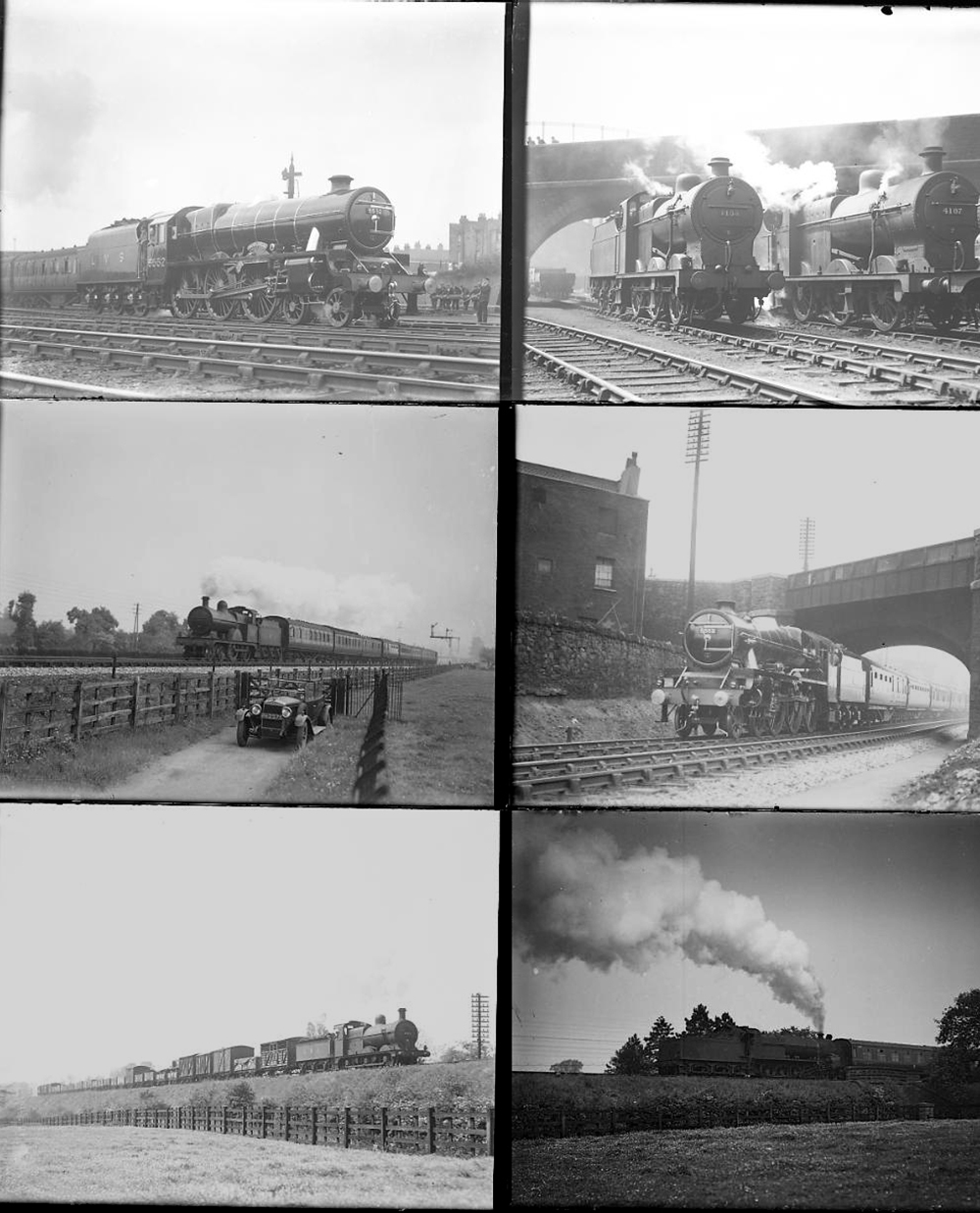Approximately 41 large format glass negatives. Mostly LMS, a LNER and a M&GN taken in 1935. Negative