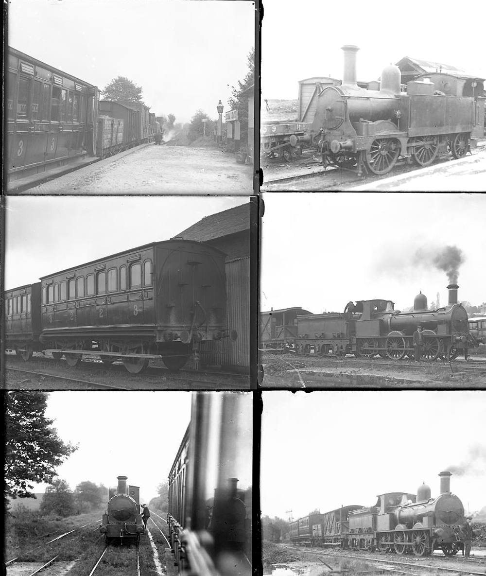 Qty 8 large format glass negatives Bishops Castle Rly taken in 1932. Negative numbers within