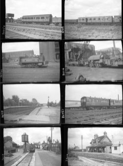 Approximately 53, medium format negatives. Includes many coaches and stations at Custom House,