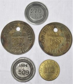 2 x GER brass workman's passes. PARKESTONE - MISTLEY No 25A and PARKESTONE - MANNINGTREE No 32A