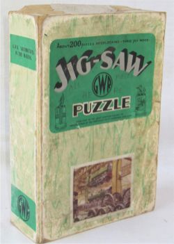 GWR Jigsaw. GWR LOCOMOTIVES IN THE MAKING. Box marked in pencil. All pieces here. A rare GWR