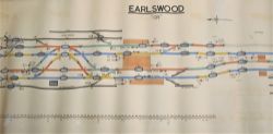 BR(S) original SIGNAL BOX DIAGRAM drawn on cartridge paper EARLSWOOD CR dated 1977 in good ex box