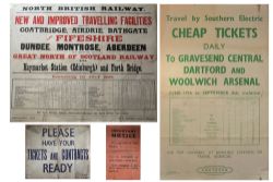 A lot containing 4 x Railway Posters. Quad Royal 1905 NORTH BRITISH RAILWAY New and improved