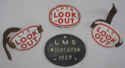 A collection of 3 x LOOK-OUT Arm bands from the LONDON TRANSPORT BOARD. Two with leather straps