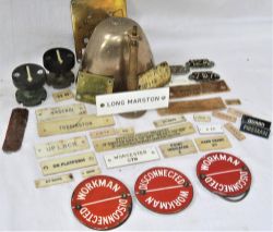 A Lot containing a collection of signalling parts and labels to include a spare sheep dome block