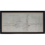 Framed and glazed Signalbox Diagram. BEDFORD No 1 dated 1963.