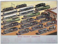 Poster BTC British Railways Locomotives double crown mounted on board. Good condition.