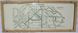 Framed CARRIAGE PRINT BR(S) Suburban System MAP. In original frame and marked on rear 10213.