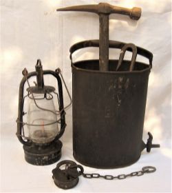 A miscellaneous lot containing PW items consisting of a bucket fitted with a tap and stencilled on