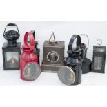 A collection of Railway Lamps. 2 x LT 3 aspect hand lamps. 1 x BR(E) Lamp. 1 x spare hand lamp top 4