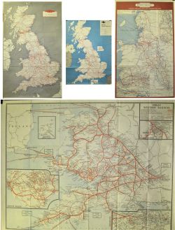 A lot containing a number of 1/2 sized poster maps together with a GWR map of the system and a