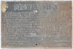 LNWR RHYBUDD cast iron trespass notice from Wales ! In good original condition.