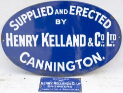 2 X Enamel Advertising Signs. SUPPLIED AND ERECTED BY HENRY KELLAND & CO LTD. CANNINGTON &