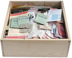 A box of railway TRAIN TICKETS to include several season tickets and Edmondson's card tickets.