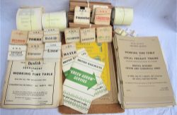 A box containing a large amount of Railway timetables covering North Cornwall in 1962 and it's