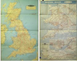 A Lot containing poster maps to include double royal Western Region map of the system together