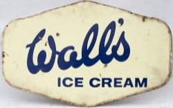 Enamel double sided Advertising Sign. WALL'S ICE CREAM.