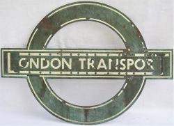 LONDON TRANSPORT Bronze target sign. Location unknown but possibly an early bus shelter. Original