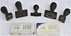 A lot containing 5 x Rubber Stamps recovered from Wadebridge Station in Cornwall. WR with date still