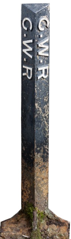 GWR Triangular BOUNDARY POST. Rarer than the conventional round version.