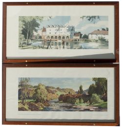 2 x framed carriage prints. THE RIVER ALEN near Bardon Mill and HORSTEAD MILL Coltishall in