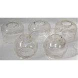 A lot to include 5 x spare TILLY LAMP glass globes. 2 x earlier globes together with 3 x glass PYREX