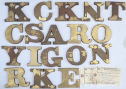 A collection of 15 GWR steam name plate letters cast at Swindon works pre 1978 complete with Swindon