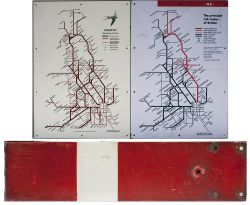 2 x enamel MELAMINE MAPS INTERCITY GNER. In excellent condition, together with BR enamel home SIGNAL