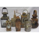 A Lot containing 7 x miscellaneous railway lamps. Some incomplete.