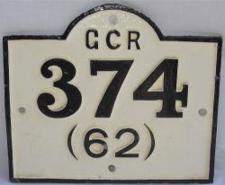 GCR cast iron viaduct number plate GCR 372 (62). Recovered from the Leicester area. Repainted