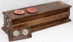 GWR Signalbox lightning isolator board with brass description plate together with 2 x enamel