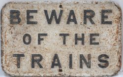 CLC cast iron BEWARE OF TRAINS. The untitled scarcer pattern. Original Condition.